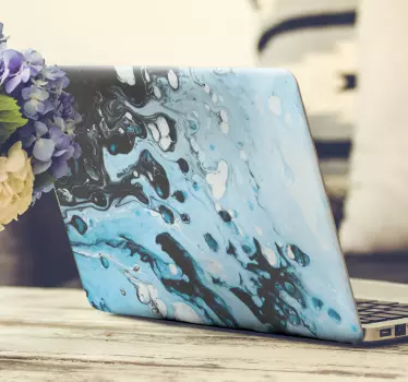 Blue Splash laptop stickers - TenStickers
