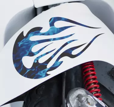 Blue tribal flame Motorbike sticker - TenStickers