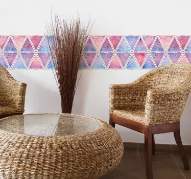 Boho triangles border decal - TenStickers