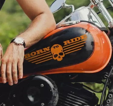 Born To Ride Skull Motorcycle Sticker - TenStickers