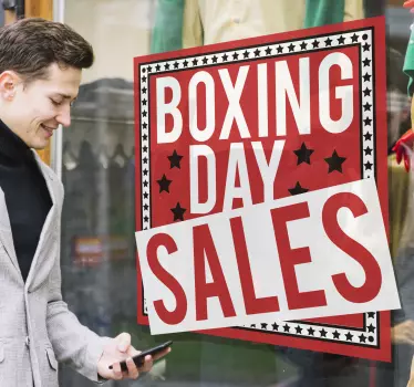 Boxing day sale tag  window decal - TenStickers