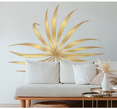 Branches of golden palm leaves Wall art stickers For living room - TenStickers