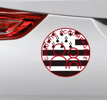 Breton accompanied driving Car Decal - TenStickers