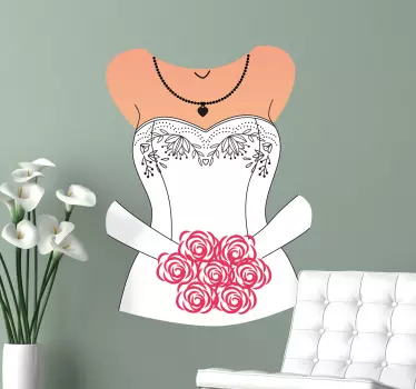 Bridal Gown Bouquet wedding sticker - TenStickers