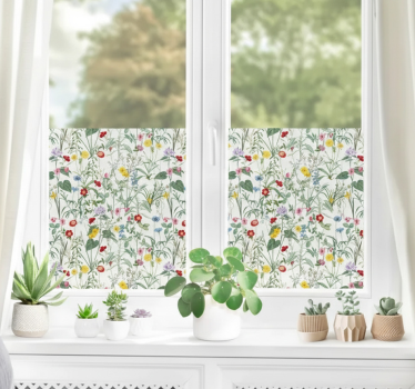 Bright vintage spring flowers window sticker - TenStickers