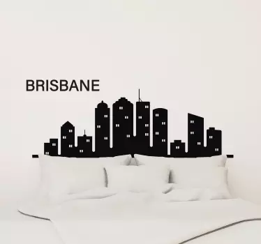Brisbane skyline silhouette sticker - TenStickers