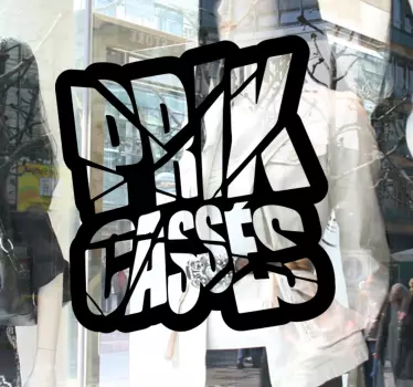 Broken price window decal - TenStickers