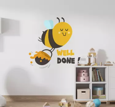 Busy bee well done educational decal - TenStickers