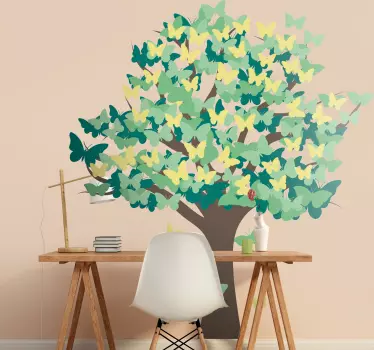 Butterflies Tree Wall Sticker - TenStickers
