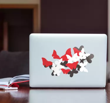 Butterflies Flying Laptop Sticker - TenStickers
