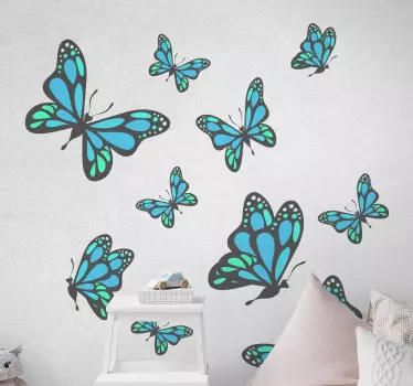 butterflies in the room butterfly wall decal - TenStickers