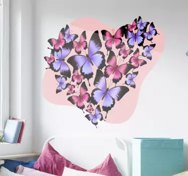 Butterfly wall decal colorful butterfly cluster - TenStickers