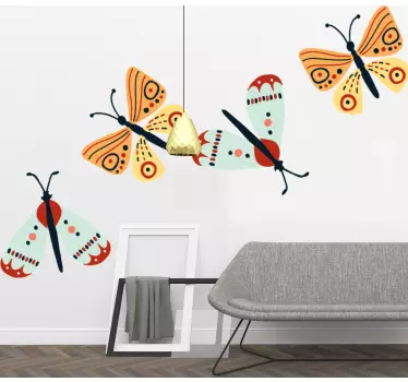 Butterfly wall decal colorful butterfly set - TenStickers