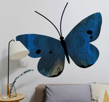 Butterfly wall decal in elegant blue design - TenStickers