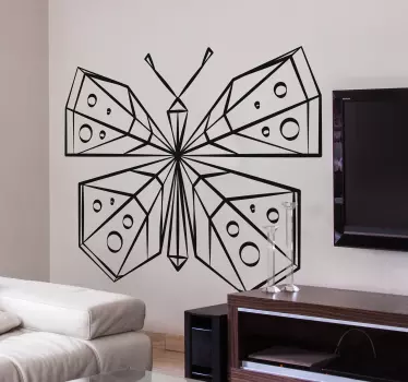 Butterfly wall decal geometric butterfly shape - TenStickers