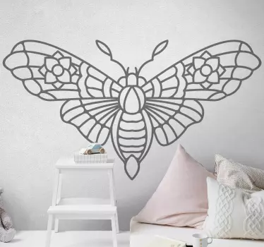 Butterfly wall decal intricate butterfly design - TenStickers