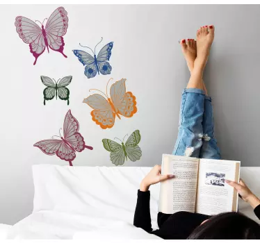Butterfly wall decal lively butterfly collection - TenStickers