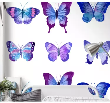 Butterfly wall decal lively butterfly illustrations - TenStickers