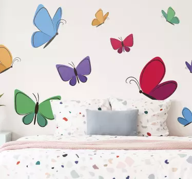 Butterfly wall decal vibrant butterfly collection - TenStickers