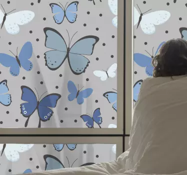 Window sticker with vibrant butterfly design - TenStickers