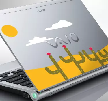 Cactus Desert Laptop Sticker - TenStickers