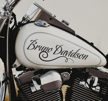 Calligraphic filigree name motorbike sticker - TenStickers