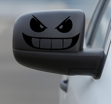 Car sticker angry faces for rear-view mirror - TenStickers