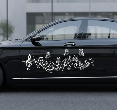 Car sticker beautiful butterfly melodies - TenStickers