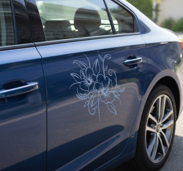 Car sticker blossoming hibiscus flower - TenStickers