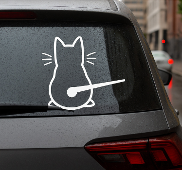 Car sticker cat with wagging tail - TenStickers