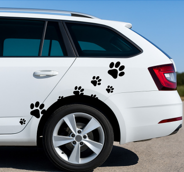 Car sticker cute paw trail - TenStickers