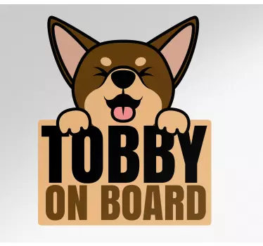 Car sticker happy dog warning - TenStickers
