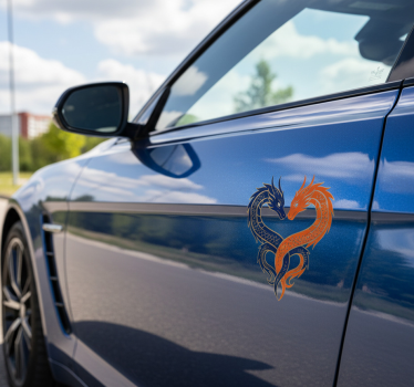Car sticker heart-shaped dragons - TenStickers