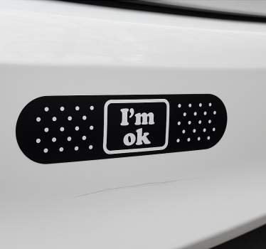 Car sticker i'm okay band-aid - TenStickers
