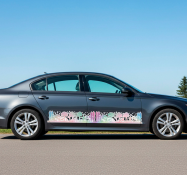 Car sticker mountain scene silhouette - TenStickers