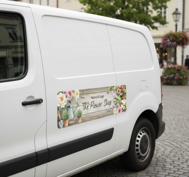 Car sticker name and logo flower shop - TenStickers