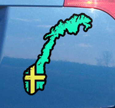 Car sticker norwegian country outline - TenStickers