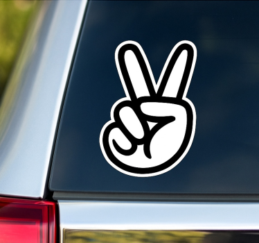 Car sticker peace sign hand gesture - TenStickers