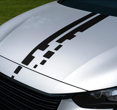 Car sticker pixel racing stripe - TenStickers