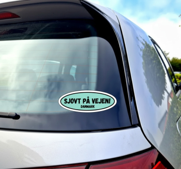 Car sticker quirky danish road tag - TenStickers
