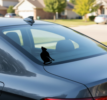 Car sticker sitting cat outline - TenStickers