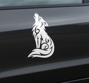 Car sticker sitting wild alpha wolf - TenStickers