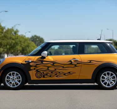 Car sticker thin black tire flames - TenStickers
