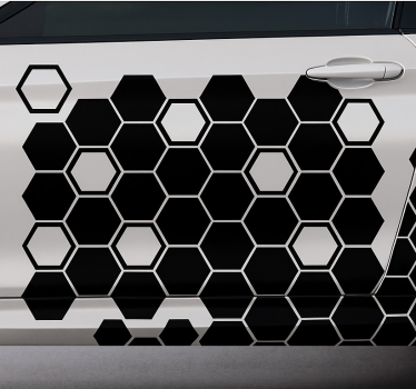 Car sticker with hexagonal honeycomb pattern - TenStickers