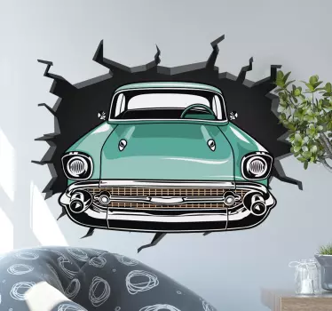 Car through Berlin wall visual effects wall decal - TenStickers