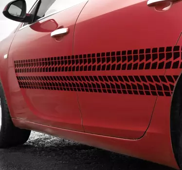 Car wheels on straight line Car Decal - TenStickers