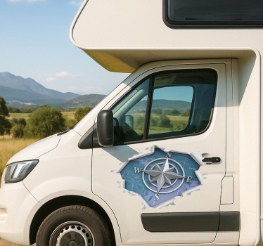 Caravan decal 3d effect compass rose - TenStickers
