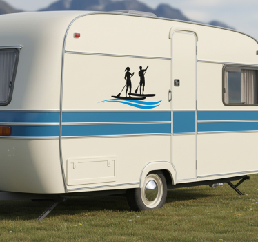 Caravan decal active paddleboarding duo - TenStickers