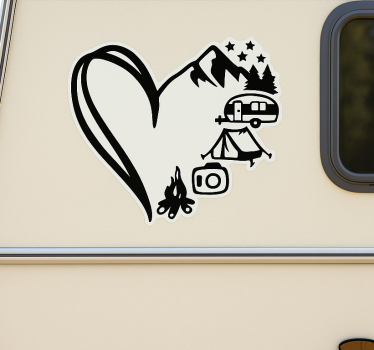 Caravan decal adventure heart composite - TenStickers