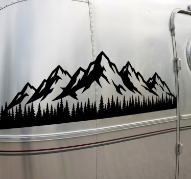 Caravan decal adventurous mountain design - TenStickers
